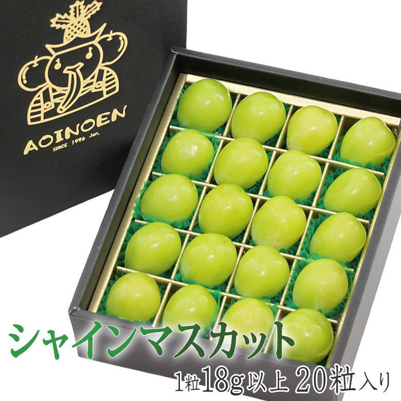 宝石箱 シャインマスカット 1粒18g以上 1箱20個入り